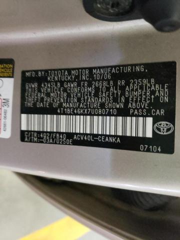 Photo 10 from auction – 2007 TOYOTA CAMRY CE with VIN 4T1BE46KX7U080710