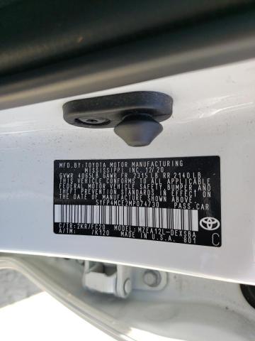 Photo 10 from auction – 2021 TOYOTA COROLLA SE with VIN 5YFP4MCE2MP074730