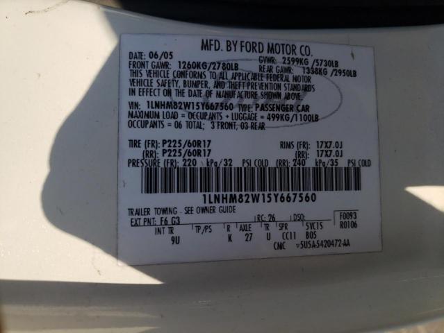 Photo 10 from auction – 2005 LINCOLN TOWN CAR S with VIN 1LNHM82W15Y667560