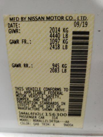 Photo 10 from auction – 2020 NISSAN ALTIMA PLA with VIN 1N4AL4FV2LC156300