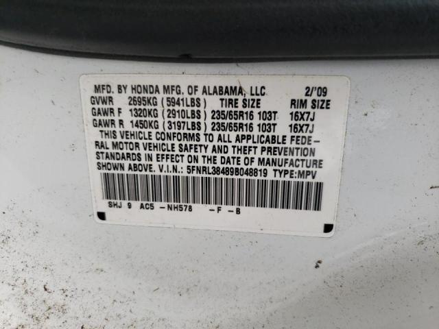 Photo 10 from auction – 2009 HONDA ODYSSEY EX with VIN 5FNRL38489B048819