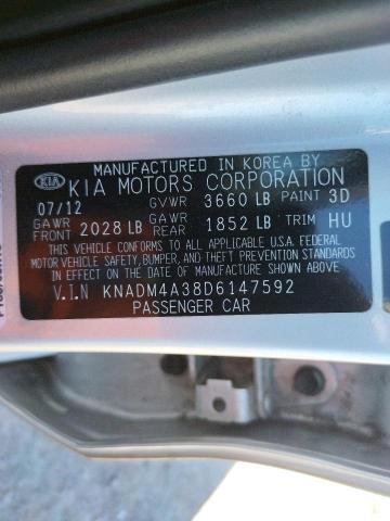 Photo 10 from auction – 2013 KIA RIO LX with VIN KNADM4A38D6147592