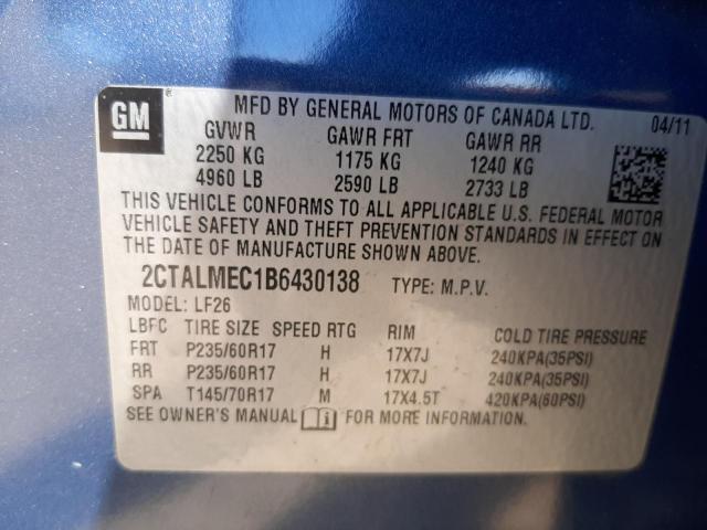 Photo 10 from auction – 2011 GMC TERRAIN SL with VIN 2CTALMEC1B6430138