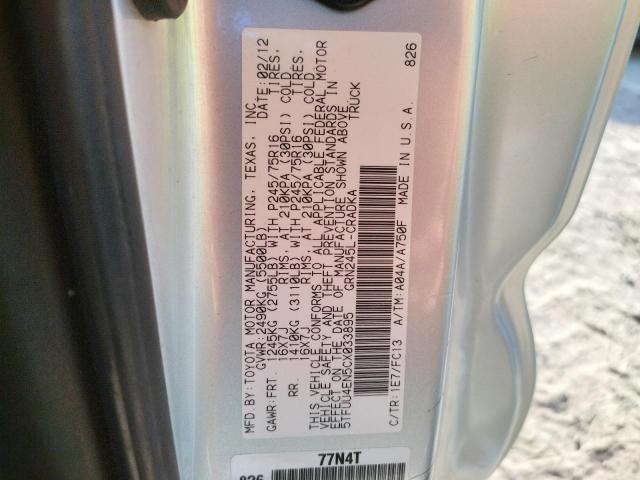 Photo 10 from auction – 2012 TOYOTA TACOMA with VIN 5TFUU4EN5CX033895