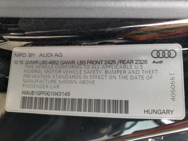 Zdjęcie 10 z aukcji – 2016 AUDI S3 PREMIUM z VIN WAUB1GFF0G1043149