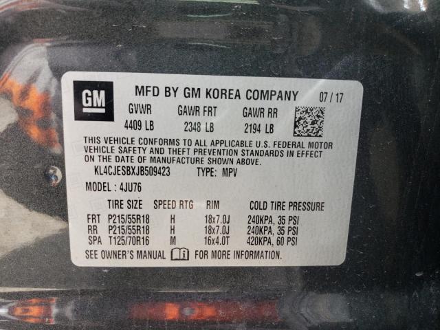 Photo 10 from auction – 2018 BUICK ENCORE PRE with VIN KL4CJESBXJB509423