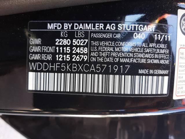 Photo 10 from auction – 2012 MERCEDES-BENZ E 350 with VIN WDDHF5KBXCA571917