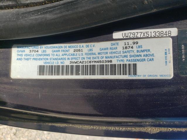 Photo 10 from auction – 2000 VOLKSWAGEN NEW BEETLE with VIN 3VWCA21C6YM450398