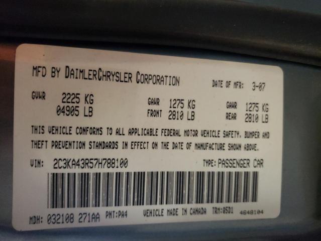 Photo 10 from auction – 2007 CHRYSLER 300 with VIN 2C3KA43R57H788100