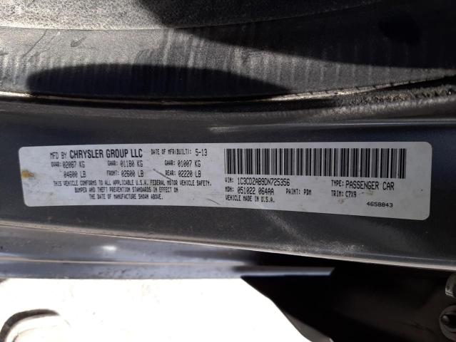 Photo 10 from auction – 2013 DODGE AVENGER SE with VIN 1C3CDZAB9DN725356