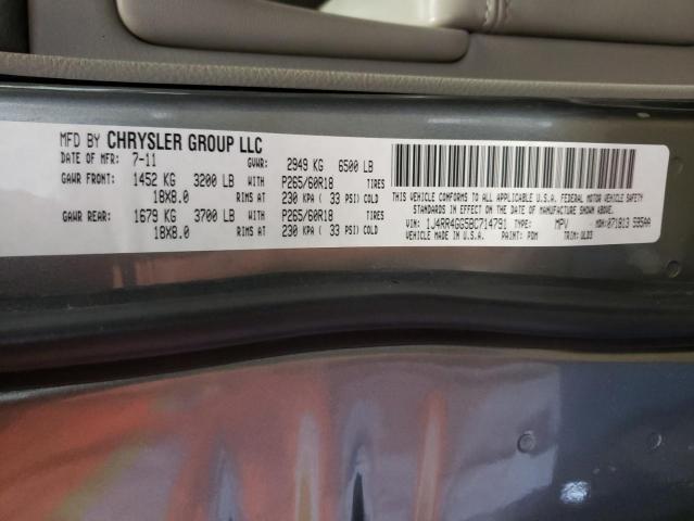 Photo 10 from auction – 2011 JEEP GRAND CHER with VIN 1J4RR4GG5BC714791