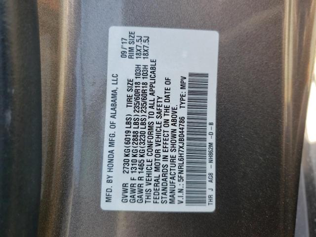 Photo 10 from auction – 2018 HONDA ODYSSEY EX with VIN 5FNRL6H7XJB044786