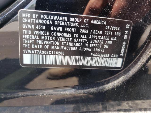 Photo 10 from auction – 2014 VOLKSWAGEN PASSAT S with VIN 1VWAT7A30EC116265