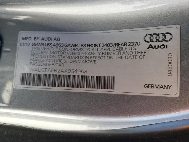 Photo 10 from auction – 2010 AUDI A5 PREMIUM with VIN WAUCFAFR2AA054058