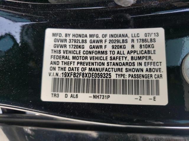 Photo 10 from auction – 2013 HONDA CIVIC EX with VIN 19XFB2F8XDE059325