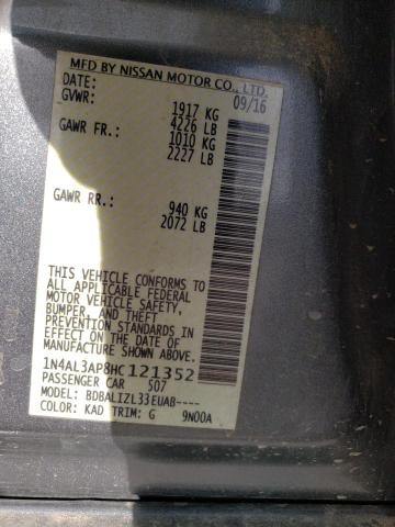 Photo 10 from auction – 2017 NISSAN ALTIMA 2.5 with VIN 1N4AL3AP8HC121352