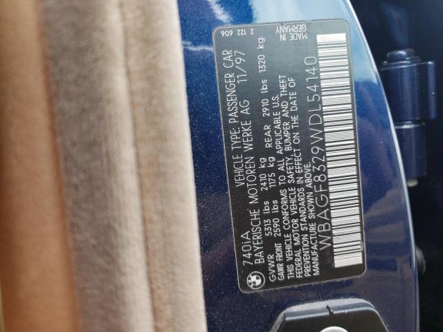Photo 10 from auction – 1998 BMW 740 I AUTO with VIN WBAGF8329WDL54140