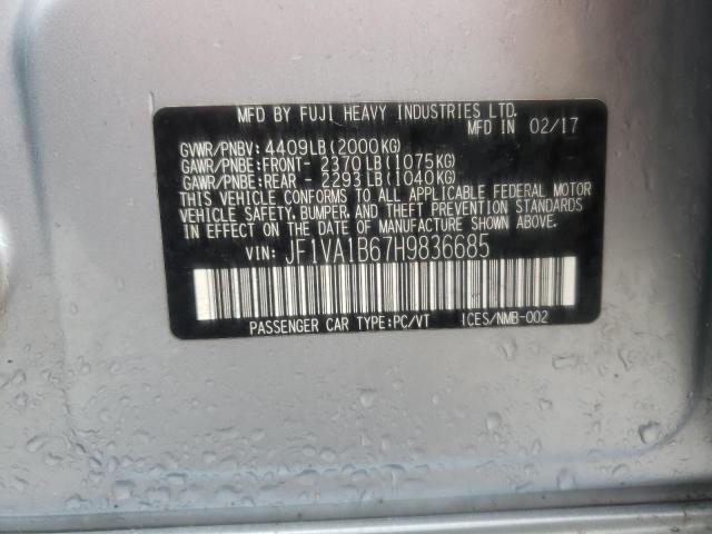 Photo 10 from auction – 2017 SUBARU WRX with VIN JF1VA1B67H9836685