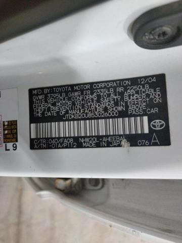 Photo 10 from auction – 2005 TOYOTA PRIUS with VIN JTDKB20U853026000