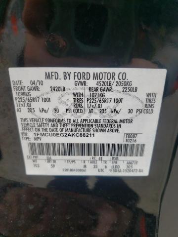 Photo 10 from auction – 2010 FORD ESCAPE LIM with VIN 1FMCU0EG2AKC88211
