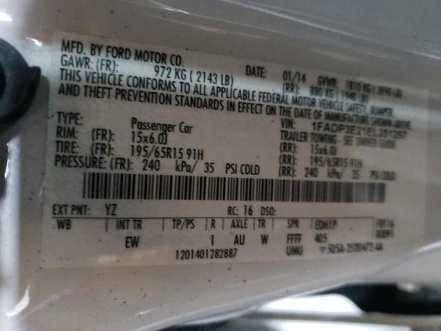 Photo 10 from auction – 2014 FORD FOCUS S with VIN 1FADP3E21EL251257