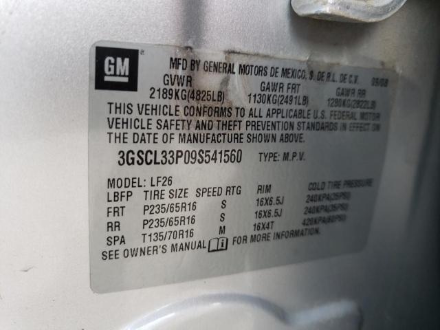 Photo 10 from auction – 2009 SATURN VUE XE with VIN 3GSCL33P09S541560