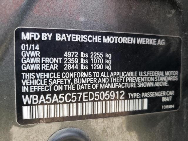Photo 10 from auction – 2014 BMW 528 I with VIN WBA5A5C57ED505912