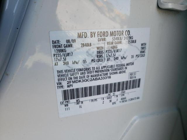 Photo 10 from auction – 2010 FORD EDGE SE with VIN 2FMDK3GC2ABA33316