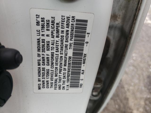 Photo 10 from auction – 2012 HONDA CIVIC EX with VIN 19XFB2F8XCE087298