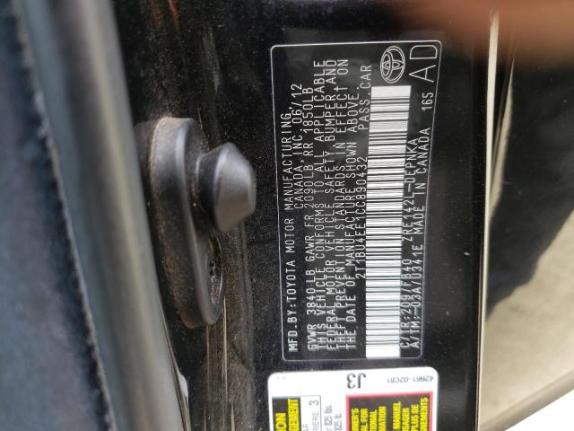 Photo 10 from auction – 2012 TOYOTA COROLLA BA with VIN 2T1BU4EE1CC890432