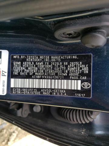 Photo 10 from auction – 2016 TOYOTA CAMRY LE with VIN 4T1BF1FKXGU128721