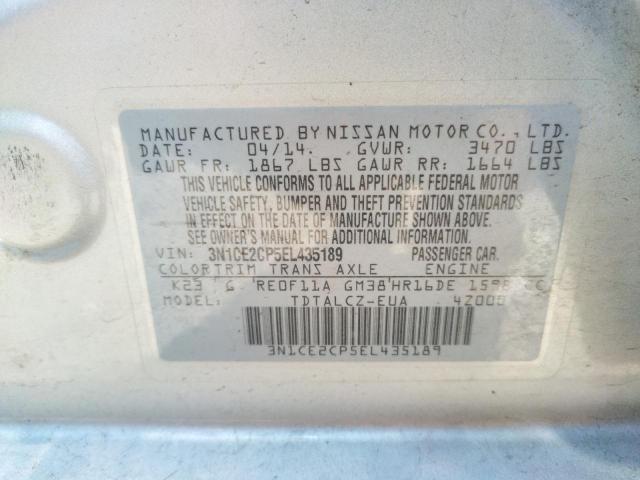 Photo 10 from auction – 2014 NISSAN VERSA NOTE with VIN 3N1CE2CP5EL435189