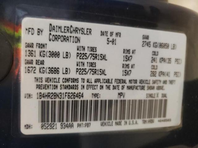 Photo 10 from auction – 2001 DODGE DURANGO with VIN 1B4HR28N31F626464
