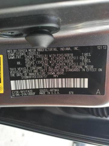 Photo 10 from auction – 2014 TOYOTA HIGHLANDER with VIN 5TDBKRFH5ES006157