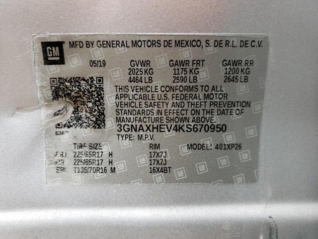Photo 10 from auction – 2019 CHEVROLET EQUINOX LS with VIN 3GNAXHEV4KS670950