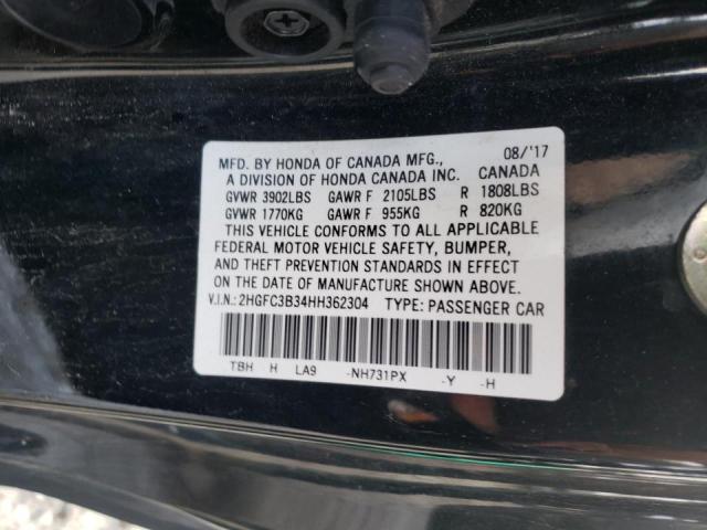 Photo 10 from auction – 2017 HONDA CIVIC EX with VIN 2HGFC3B34HH362304