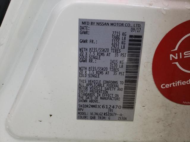 Photo 10 from auction – 2018 NISSAN PATHFINDER with VIN 5N1DR2MM0JC612470