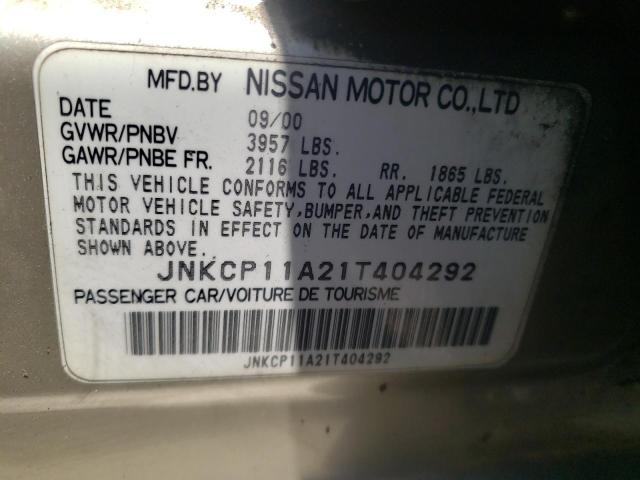 Photo 10 from auction – 2001 INFINITI G20 with VIN JNKCP11A21T404292
