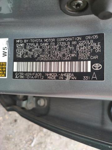 Photo 10 from auction – 2005 TOYOTA PRIUS with VIN JTDKB20U353110841