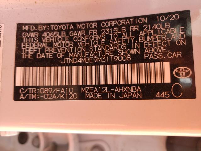 Photo 10 from auction – 2021 TOYOTA COROLLA SE with VIN JTND4MBE9M3119008