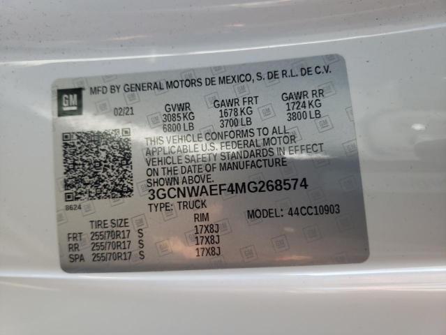 Photo 10 from auction – 2021 CHEVROLET SILVERADO with VIN 3GCNWAEF4MG268574