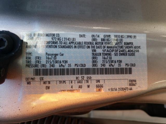 Photo 10 from auction – 2014 FORD FOCUS SE with VIN 1FADP3F24EL406298