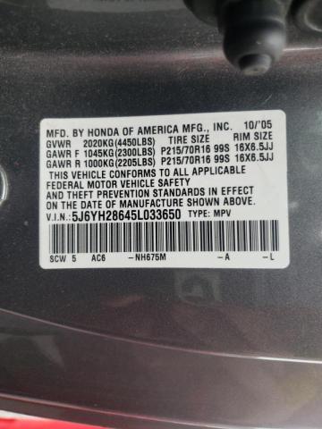Photo 10 from auction – 2005 HONDA ELEMENT EX with VIN 5J6YH28645L033650
