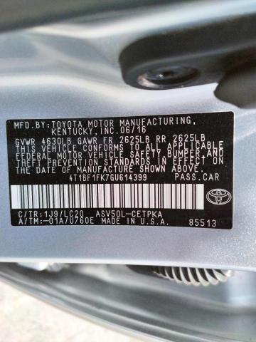 Photo 10 from auction – 2016 TOYOTA CAMRY LE with VIN 4T1BF1FK7GU614399