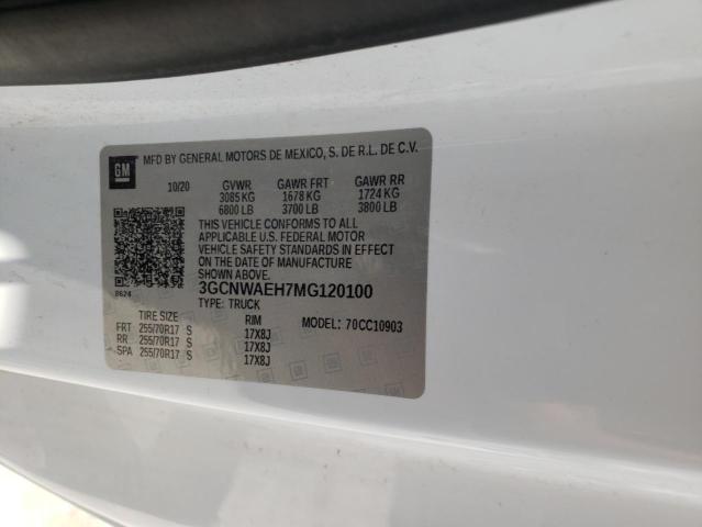 Photo 10 from auction – 2021 CHEVROLET SILVERADO with VIN 3GCNWAEH7MG120100