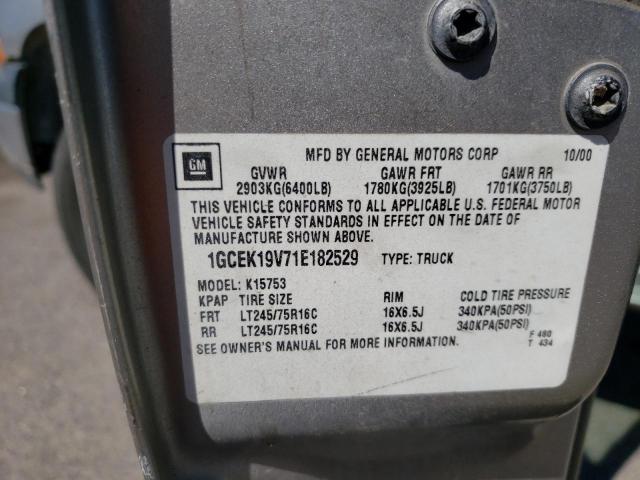 Photo 10 from auction – 2001 CHEVROLET SILVERADO with VIN 1GCEK19V71E182529