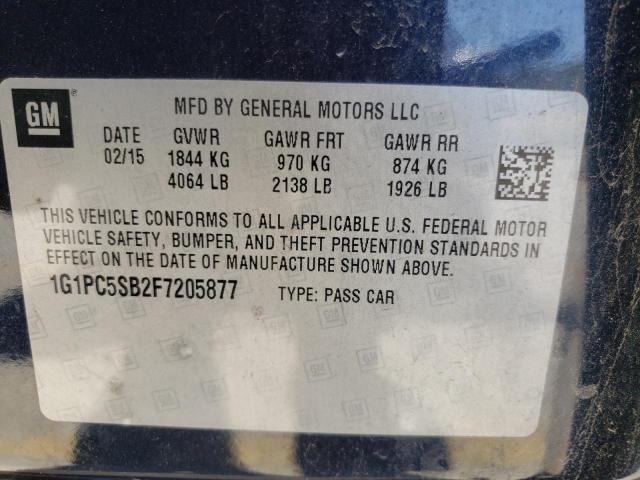Photo 10 from auction – 2015 CHEVROLET CRUZE LT with VIN 1G1PC5SB2F7205877