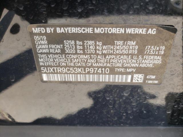 Photo 10 from auction – 2019 BMW X3 XDRIVE3 with VIN 5UXTR9C53KLP97410