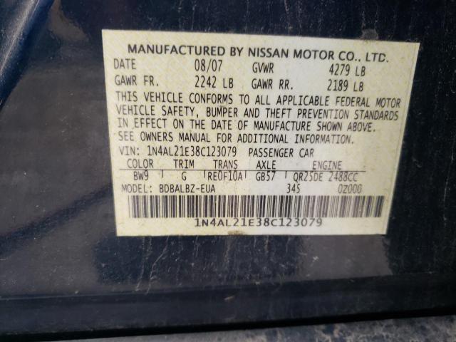 Photo 10 from auction – 2008 NISSAN ALTIMA 2.5 with VIN 1N4AL21E38C123079