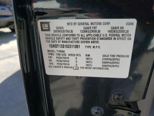 Photo 10 from auction – 2006 CHEVROLET TRAILBLAZE with VIN 1GNDT13S162311081